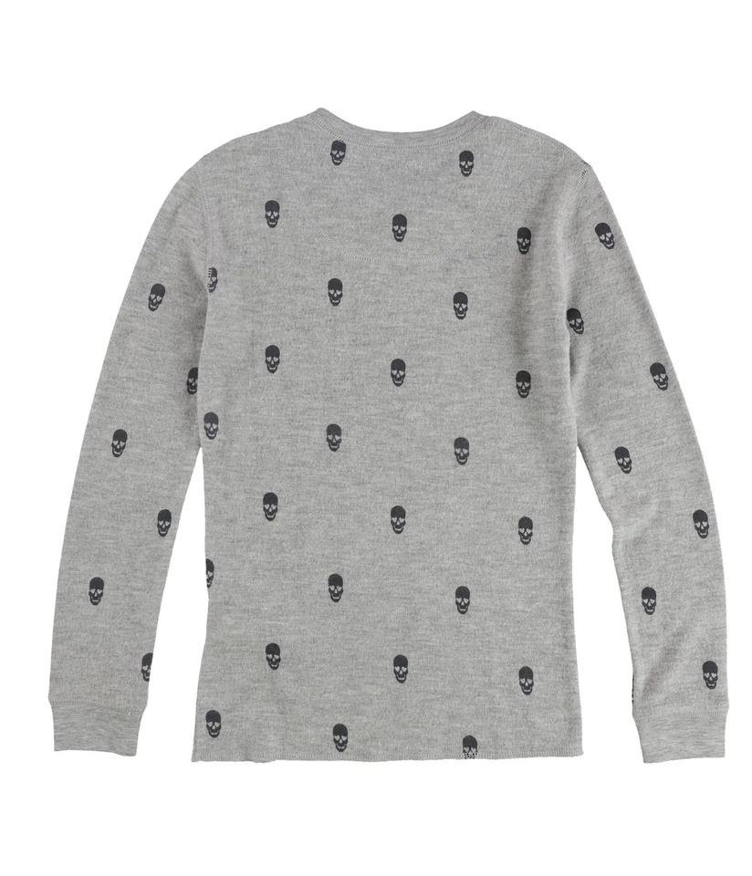 P.J. Salvage Girls Skulls Pajama Sweater, Grey, Big Kids (8-20), M (10) - Image 2 of 2