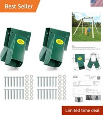 Heavy-Duty A-Frame Swing Set Brackets  Mounting Hardware - Rust-Resistant Green