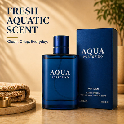 Aqua Portofino Cologne for Men 3.4 oz Fresh Clean Scent Gift for Him