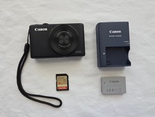 Canon PowerShot S110 Black Digital Camera Tested w/ Battery Charger SD Card