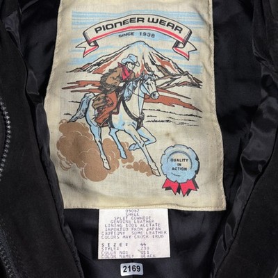 Pioneer Wear レザージャケット 44サイズ Vintage Pioneer Wear Western Jacket Mens 44 Black Leather Fringe