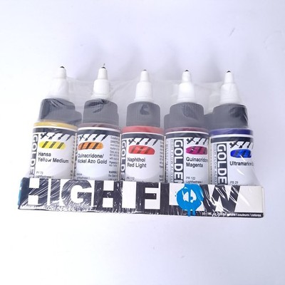 Golden High Flow Acrylic Ink / Liquid Fluid Paint 10 x 30ml - Opaque Colour Set