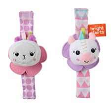 Unicorn  Llama Wrist Rattle Set - BPA-Free Teething Toy for Newborns, 2 Count