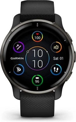 Garmin Venu 2 Plus AMOLED GPS Bluetooth WLAN Smartwatch Schwarz/Schiefergrau