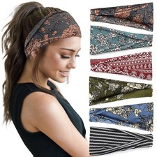Boho Headbands for Women Wide Head Bands Yoga Workout Hair Bands for Women's ...