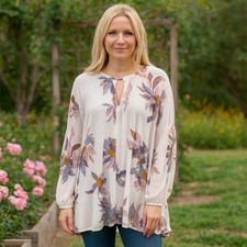 Free People Tree Swing Mini Dress Tunic Top Floral Cottagecore Fairy Ethereal XS