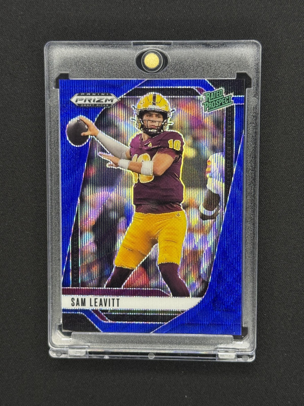 2025 Panini Prizm Draft Picks #6 Sam Leavitt Prizms Blue Wave #/299