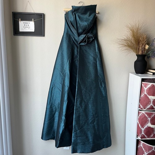 NEW Alexander by Daymor Evening Gown Blue Strapless Maxi Formal Dress Size 6