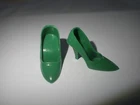 Vintage Barbie Doll Modern Art Green Closed Toe Heels Japan NICE