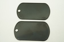 Box of 100 Black Military Blank Rolled Edge Dog Tags
