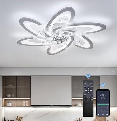 90W LED Ventilator Dimmbar Deckenlampe Leiser Deckenventilator mit Fernbedienung