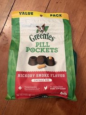 Greenies Pill Pockets Hickory Smoke Capsule Size Dog Treats 60ct Exp 4/23/26