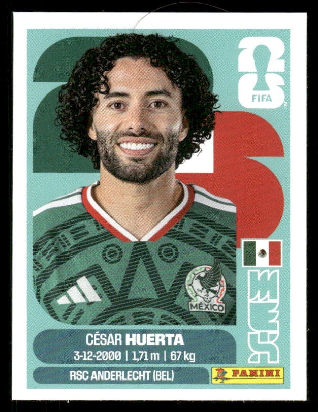 2026 USA Fifa World Cup Panini Sticker CESAR HUERTA Mexico MEX20