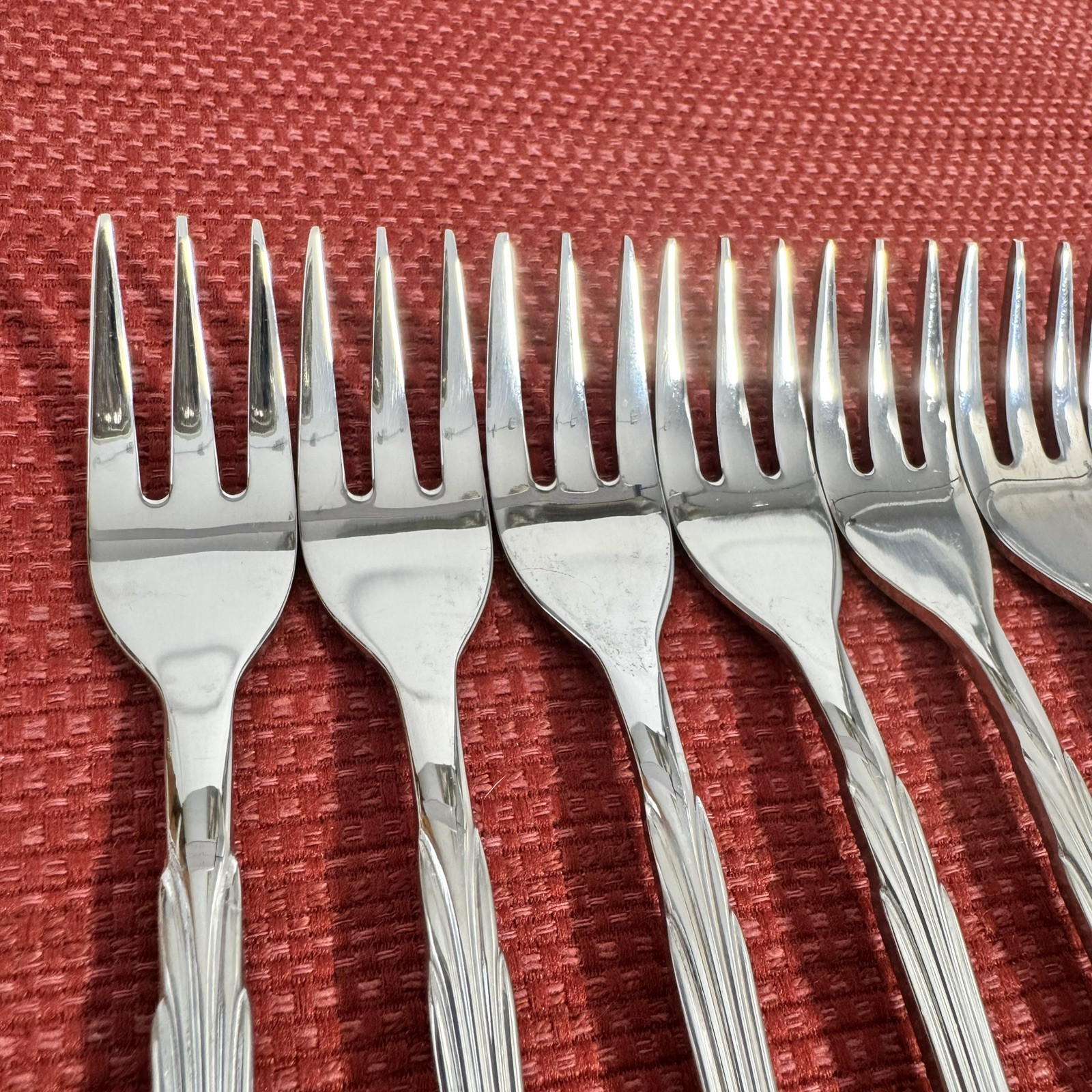 EX COND Set of 8 Retroneu BARRINGTON 18/8 Stainless Glossy Cocktail Forks Korea
