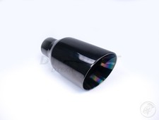 Black Chrome Series Exhaust Tip Double Wall 2.25 Inlet 4 Outlet 8.5 Long Black Chrome Series Exhaust Tip Double Wall 2.25 Inlet 4 Outlet 8.5 Long