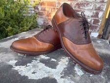 Allen Edmonds Brown SHELTON Saddle Oxfords Brown and Tan Size 10 D USA Made