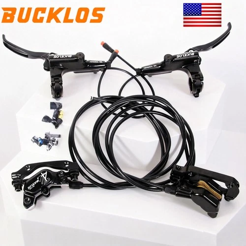 Hydraulic Brakes Set E-Bike  Front/Rear 4-Pistons Power Off 1150&1950mm HD-E735