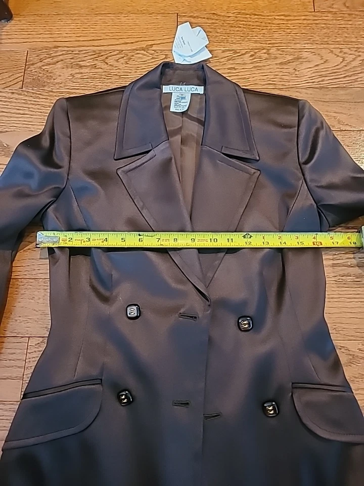 Traje Pantalón Luca Luca Mezcla Lana Seda Forrado Talla 42 (Talla 11 EE. UU.) Marrón Foto 4 de 4