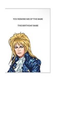 Jim Hensons Labyrinth Film Birthday Card  David Bowie You Remind Me Of The Babe