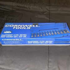 Cornwell Tools Blue Power 38 Dr. 6 Pt 13pc Metric Chrome Socket Set Cbp2m