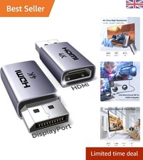 Aluminum 2 Pack 4K DisplayPort to HDMI Converters - Compatible with Many Devices