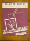 Why Don't You Believe Me Douglas/Laney/Rodde Joni James 1952 Sheet Music