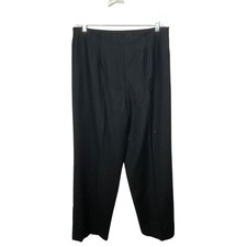 Vintage Talbots Black Wool Blend Dress Pants Womens 12 Pleated Lined High Rise