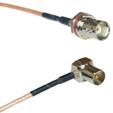 RG316 BNC FEMALE SM BULKHEAD to DVB Pal Male Angle RF Cable Rapid-SHIP LOT