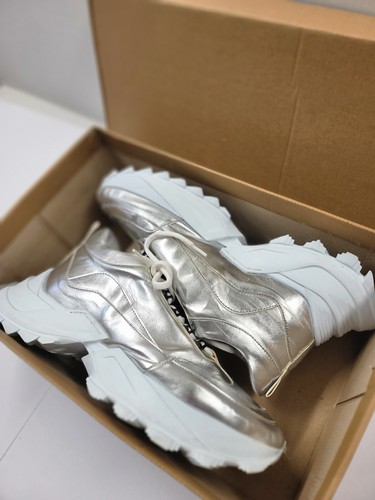 Shoes Leather Silver New Unisex US Size 9 Shoe made in Europe - Picture 8 of 9