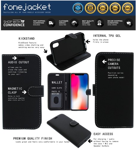 Per Motorola Edge 20 Custodia,Cover,Flip Libro,Portafoglio,Folio,Pelle / Gel - Foto 3 di 14