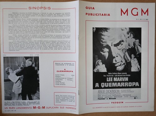 Libro de prensa español POINT BLANK LEE MARVIN MGM 1968 Angie Dickinson - Imagen 2 de 5