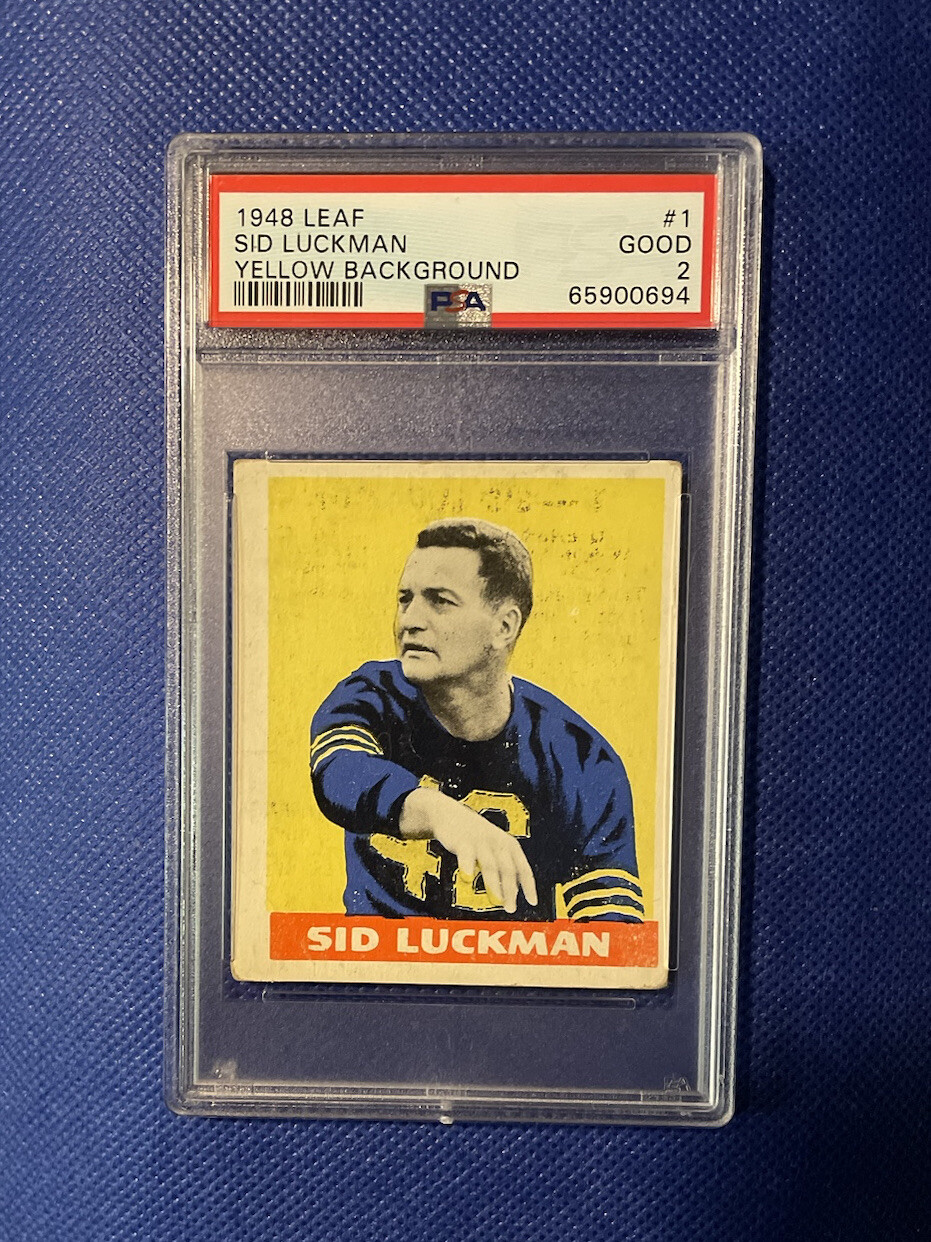 Original Vintage 1948 Leaf #1 Sid Luckman PSA 2 Graded Nice Card! L132