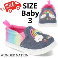 Wonder Nation Baby Girl Casual Critter Shoes, SIZE 3 3 TO 6 Months BE HAPPY NEW