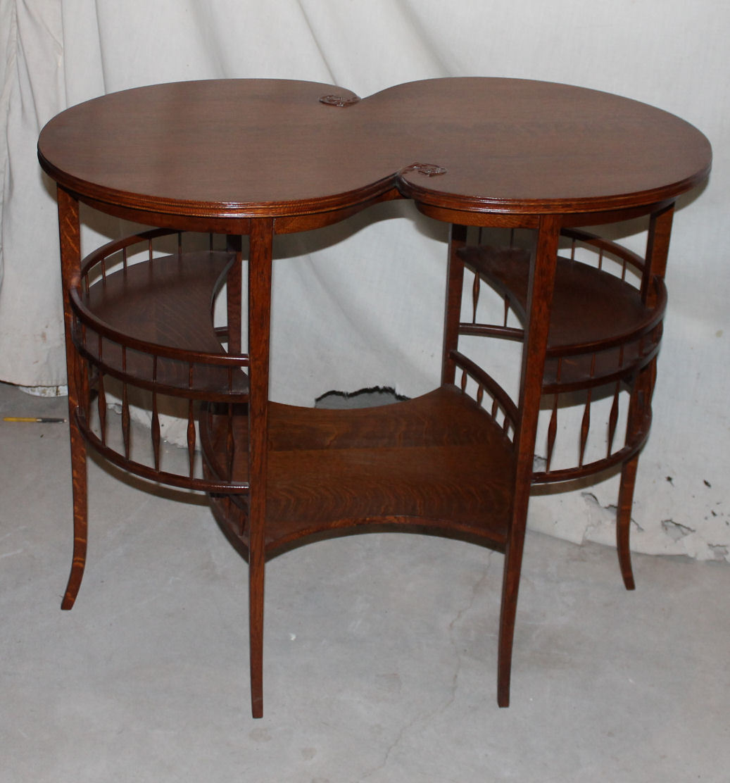 Antique Fancy Oak Lamp or Small Table eBay