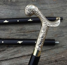 Nautical Pirate Victorian Style Designer Head Handle Wooden Walking Cane Stick