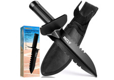 Metal Detector Shovel, Heavy Duty Double Serrated Edge Digger, Detecting Digg...