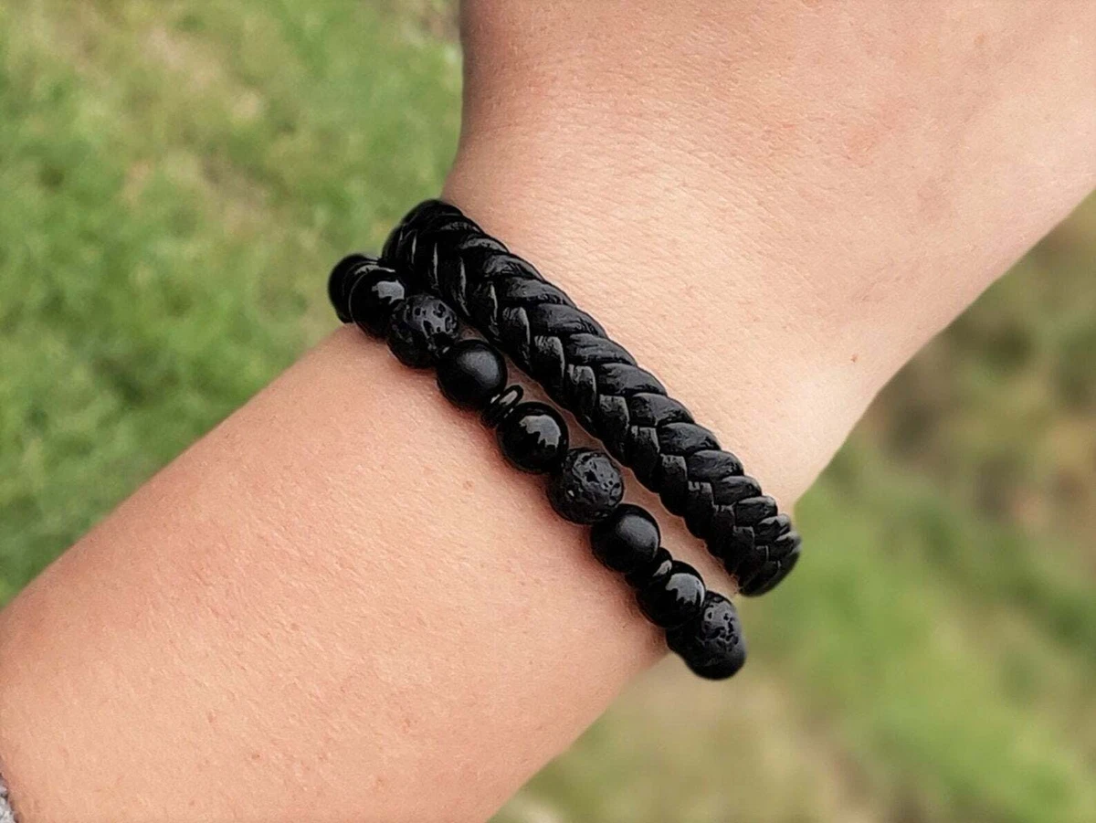 Mens lava deals stone bracelet