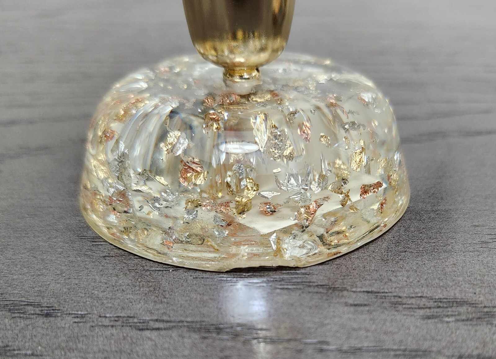 Vintage MCM Lucite Candleholders & Candles Gold, Silver & Copper Flecks AS IS eBay