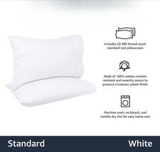 400 Thread Count Cotton Pillowcase,30  Lx20  W,2 Piece Set, Pillow Not Included