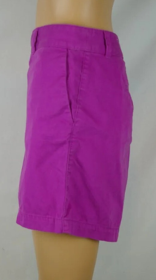 Loft Ann Taylor Solid Purple Flat Front Chino Sho… - image 3