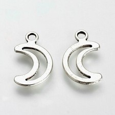 Crescent Moon Charms Antique Silver Tone 18 x 11 mm US Seller 925