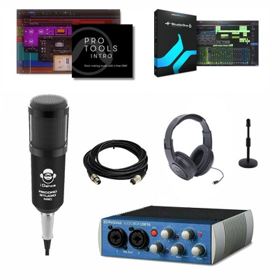 Presonus Audiobox 96K Home Recording Bundle Studio One Artist Pro Tools Intro