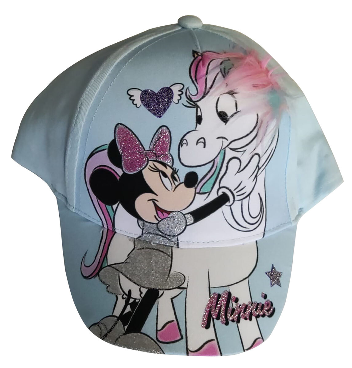 PONY Disney Minnie Mo Cappellino Basecap Minnie con Frangia Glitter per Bambini (Selezione)