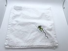POTTERY BARN Frog Embroidered Dinner Napkins White Cotton 10” Set Of 4 