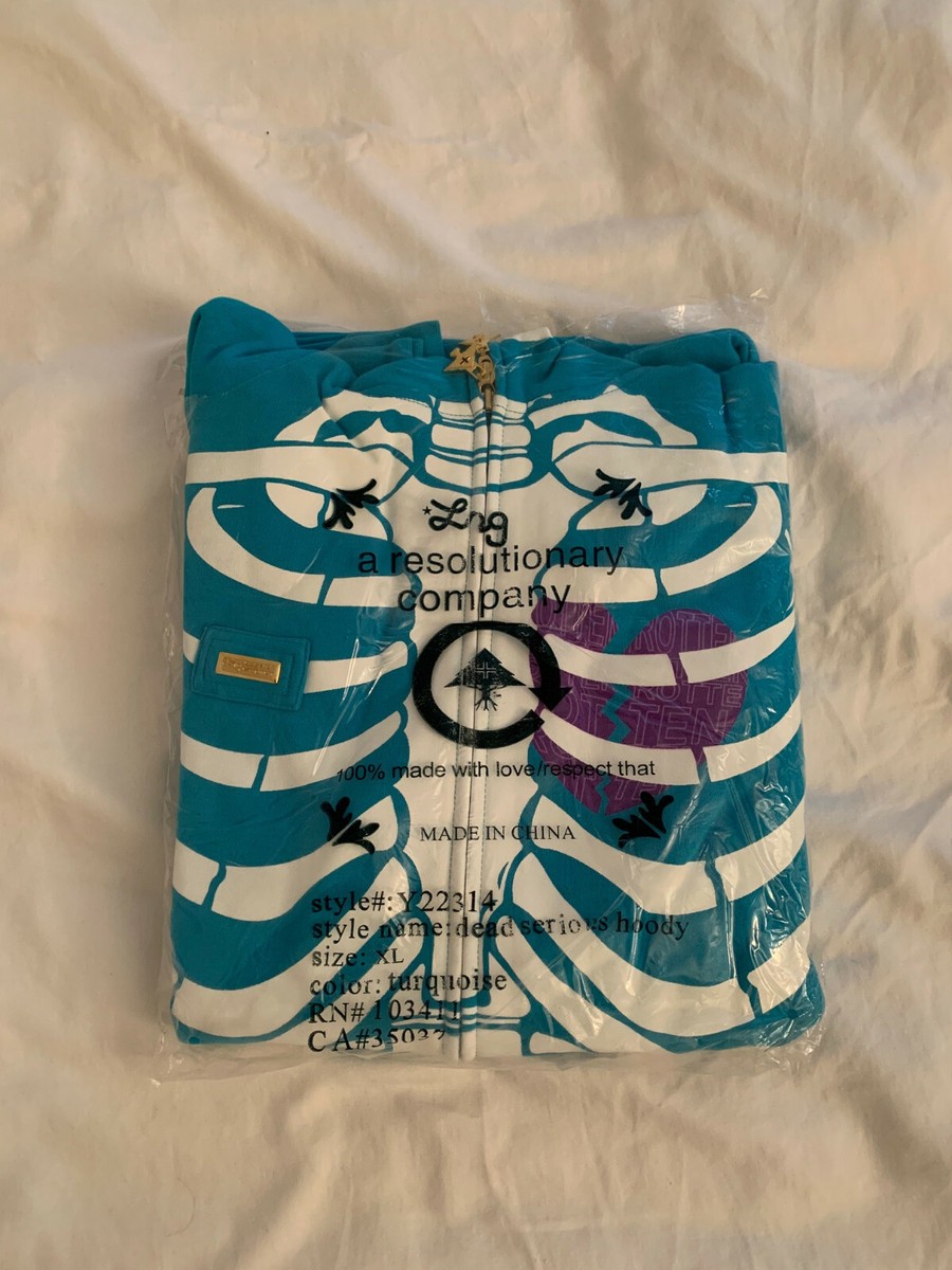 LRG Lifted Research Group Dead Serious Hoodie - Turquoise XL