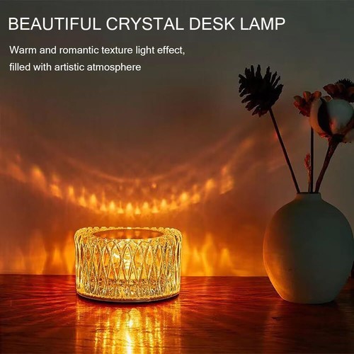 Portable Crystal LED Table Lamp 3-Levels Brightness Desk Lamp 3 Color Touch C... - Picture 3 of 8