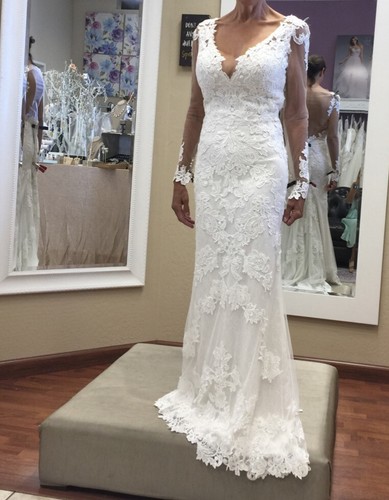 NWT Ivory Wedding Dress Long Sleeve 