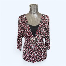 Vintage Y2K Ring Buckle Wrap Top Medium 90s 2000s Statement Going Out Party
