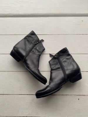 Airstep AS 98 Black Leather Italian Biker Ankle Boots EU 40