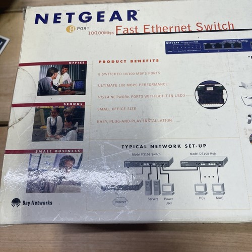 NETGEAR FS108 8 Port 10/100 Fast Ethernet Switch IN A COMPACT METAL CASE - Picture 4 of 11